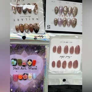 Press On Nail Bundle Size Small 4 Sets of 10 Press on Nails Floral Coquette